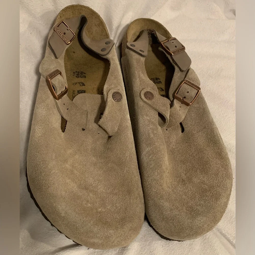 Birkenstock Tokio Men's Clogs Suede Leather Slide Sandal Taupe Size 45/12 - 12.5 - Picture 13 of 16